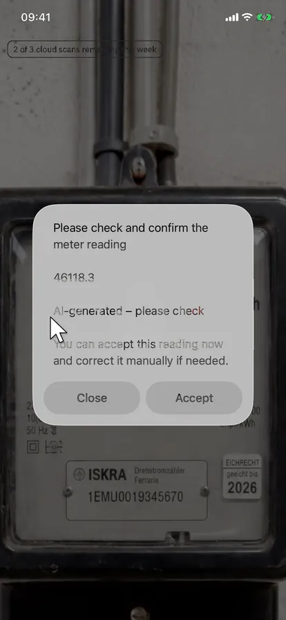 The AI result to confirm