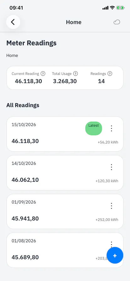 The new reading in the list